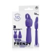 TIP FRENZY SILICONE VIBE WITH 3 INTERCHANGEABLE TIPS - PURPLE